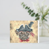 Blackface de Pug Pirate Briefkaart (Staand voorkant)