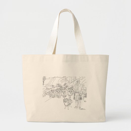 Blackface Sheep Border Collie Canvas tas (Voorkant)