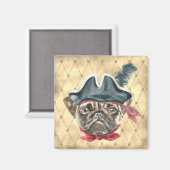 Blackface the Pug Pirate Magnet (Voorkant / Achterkant)