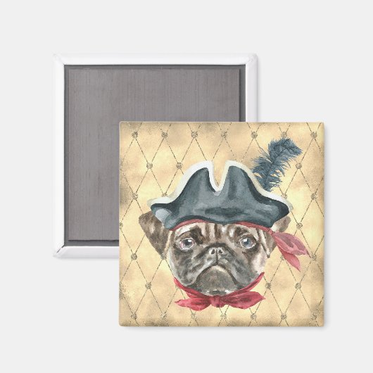Blackface the Pug Pirate Magnet (Voorkant / Achterkant)