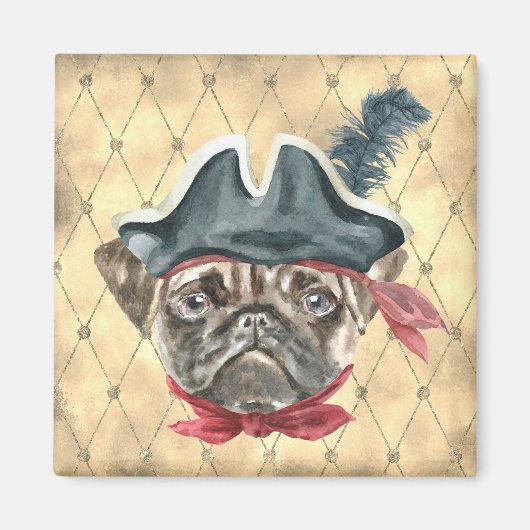 Blackface the Pug Pirate Magnet (Voorkant)