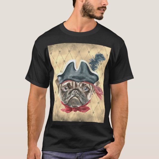 Blackface the Pug Pirate T-Shirt (Voorkant)