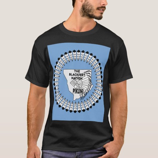 Blackfeet natievlag - inheemse blackfoot stam t-shirt (Voorkant)