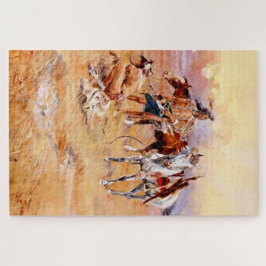 “Blackfeet verbrandt Crow Buffalo Range” Legpuzzel (Horizontaal)