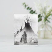 Blackfoot Brave, bij Calgary, Alberta, 1889 Briefkaart (Staand voorkant)