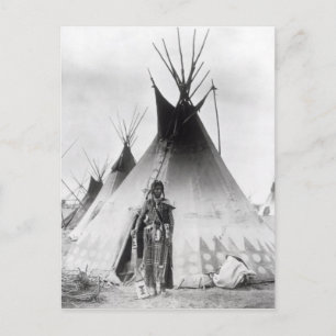 Blackfoot Brave, bij Calgary, Alberta, 1889 Briefkaart