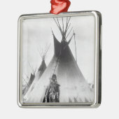 Blackfoot Brave, bij Calgary, Alberta, 1889 Metalen Ornament (Links)