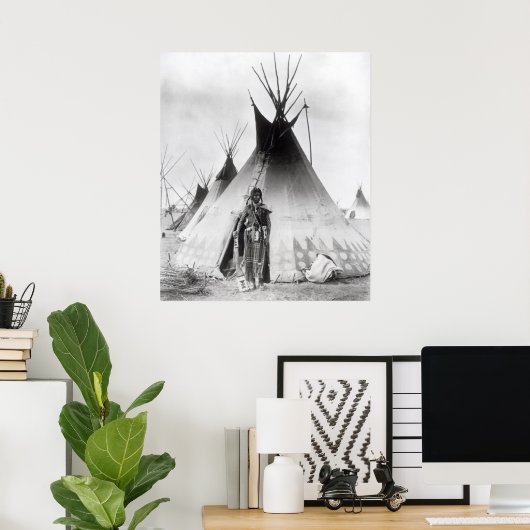 Blackfoot Brave, bij Calgary, Alberta, 1889 Poster (Thuiskantoor)