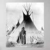 Blackfoot Brave, bij Calgary, Alberta, 1889 Poster (Voorkant)