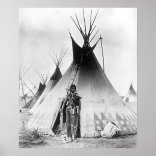 Blackfoot Brave, bij Calgary, Alberta, 1889 Poster