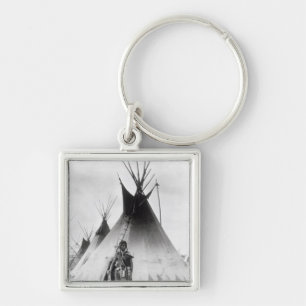 Blackfoot Brave, bij Calgary, Alberta, 1889 Sleutelhanger