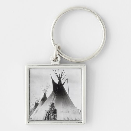 Blackfoot Brave, bij Calgary, Alberta, 1889 Sleutelhanger (Voorkant)