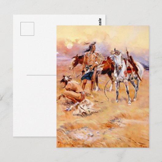 "Blackfoot Burning Crow Buffalo Range" Briefkaart (Voorkant / Achterkant)