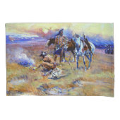Blackfoot Burning Crow Buffalo Range Charles M Rus Kussensloop (Voorkant)