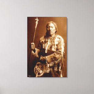 Blackfoot Chief Aatsista-Mahkan Canvas Art
