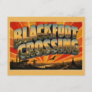 Blackfoot Crossing AB River Prairie Katoenboom Kun Briefkaart