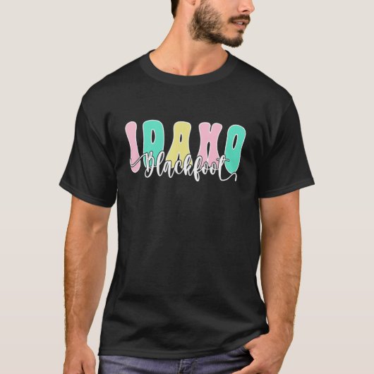 Blackfoot Idaho Retro Souvenir T-shirt (Voorkant)