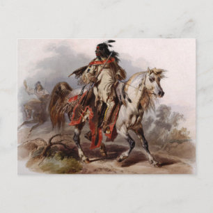 Blackfoot Indian On Arabian Horse Briefkaart