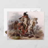 Blackfoot Indian On Arabian Horse Briefkaart (Voorkant / Achterkant)