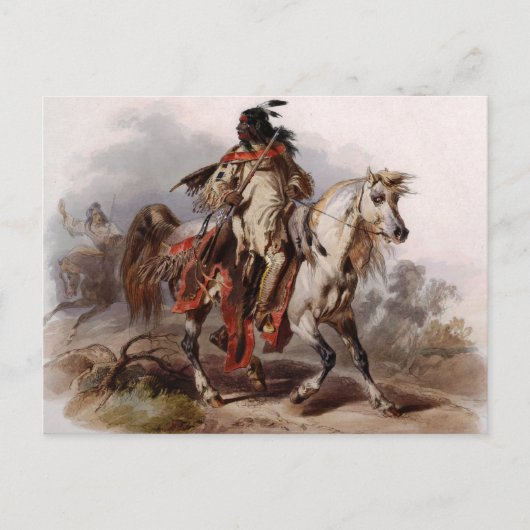Blackfoot Indian On Arabian Horse Briefkaart (Voorkant)