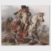 Blackfoot Indian On Arabian Horse Cadeaupapier (Vlak)