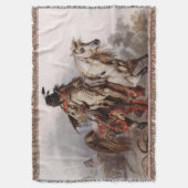 Blackfoot Indian On Arabian Horse Deken (Voorkant Verticaal)