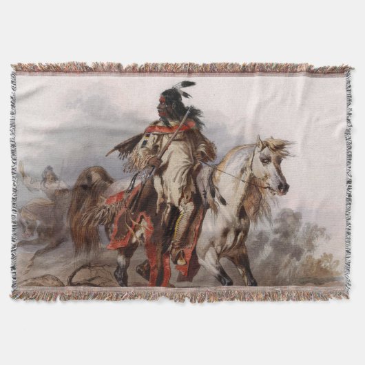 Blackfoot Indian On Arabian Horse Deken (Voorkant)