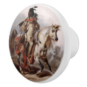 Blackfoot Indian On Arabian Horse Keramische Knop (Rechts)