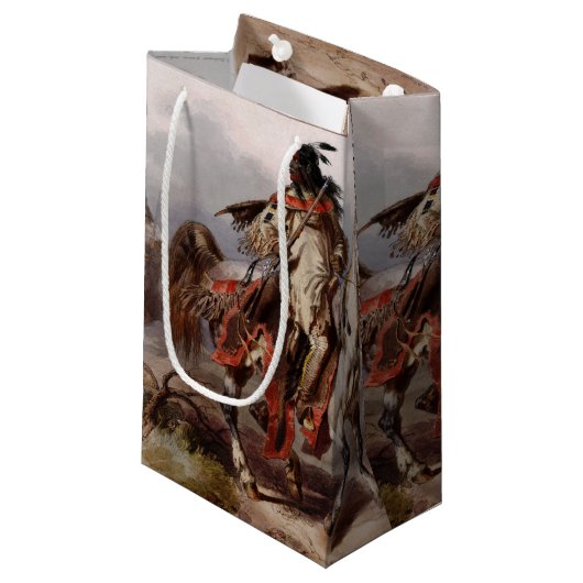 Blackfoot Indian On Arabian Horse Klein Cadeauzakje (Voorkant Gekanteld)