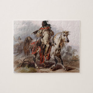 Blackfoot Indian On Arabian Horse Legpuzzel