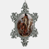 Blackfoot Indian On Arabian Horse Tin Sneeuwvlok Ornament (Links)