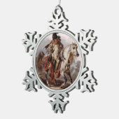 Blackfoot Indian On Arabian Horse Tin Sneeuwvlok Ornament (Rechts)