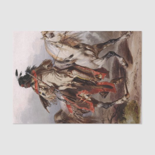 Blackfoot Indian On Arabian Horse Tissuepapier (Voorkant)
