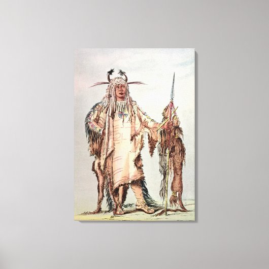Blackfoot Indian Pe-Toh-Pee-Kiss, The Eagle Ribs Canvas Afdruk (Voorkant)