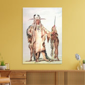 Blackfoot Indian Pe-Toh-Pee-Kiss, The Eagle Ribs Canvas Afdruk (Insitu (Woonkamer))