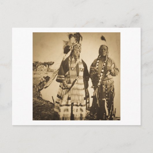 Blackfoot Indians Chief and Warrior  Briefkaart (Voorkant)