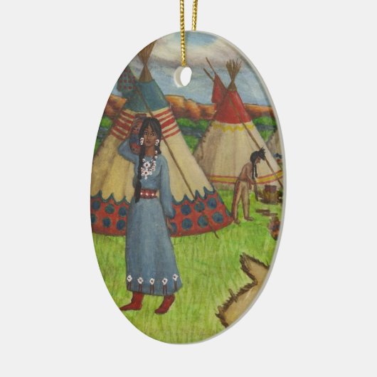 Blackfoot Indiërs Keramisch Ornament (Links)