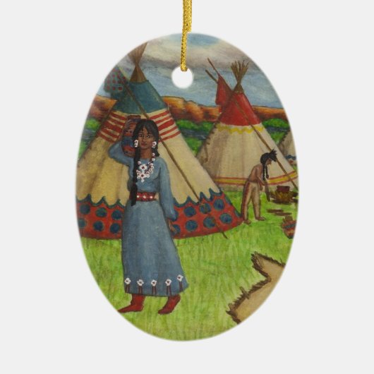Blackfoot Indiërs Keramisch Ornament (Voorkant)
