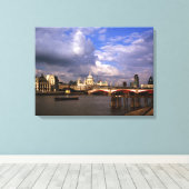 Blackfriars Bridge en St Paul's Cathedral Canvas Afdruk (Insitu (Houten vloer))