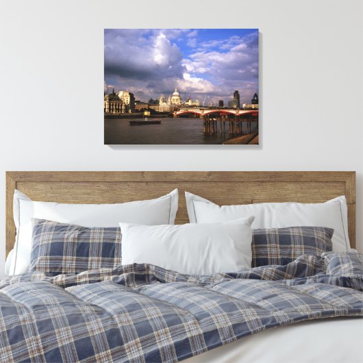 Blackfriars Bridge en St Paul's Cathedral Canvas Afdruk (Insitu (Slaapkamer))