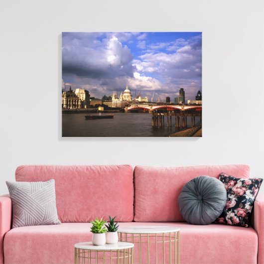 Blackfriars Bridge en St Paul's Cathedral Canvas Afdruk (Insitu (Woonkamer))