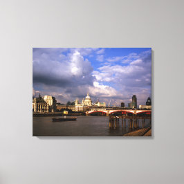 Blackfriars Bridge en St Paul's Cathedral Canvas Afdruk