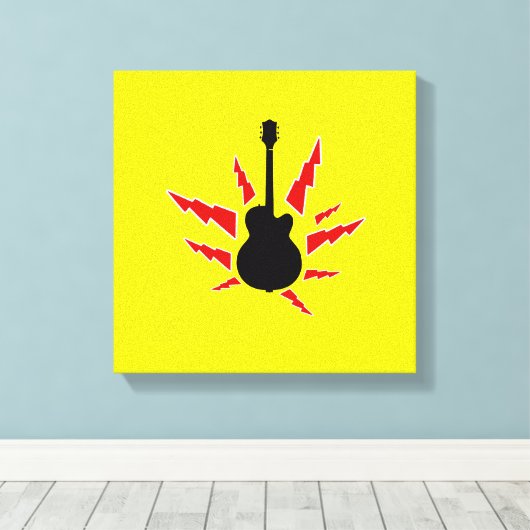 blackgitar canvas afdruk (Insitu (Houten vloer))