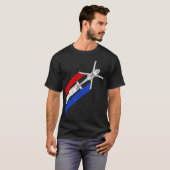Blackhawk Amerikaanse Vlag Militaire Helikopter UH T-shirt (Voorkant volledig)
