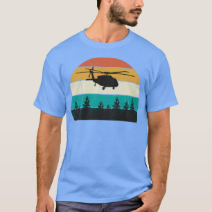 Blackhawk Helikopter Retro War Sunset T-shirt