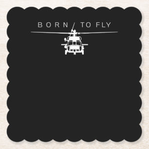 Blackhawk Militaire Luchtvaarthelikopter Pilot Gif Kartonnen Onderzetters