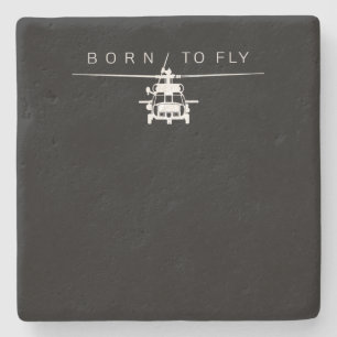 Blackhawk Militaire Luchtvaarthelikopter Pilot Gif Stenen Onderzetter