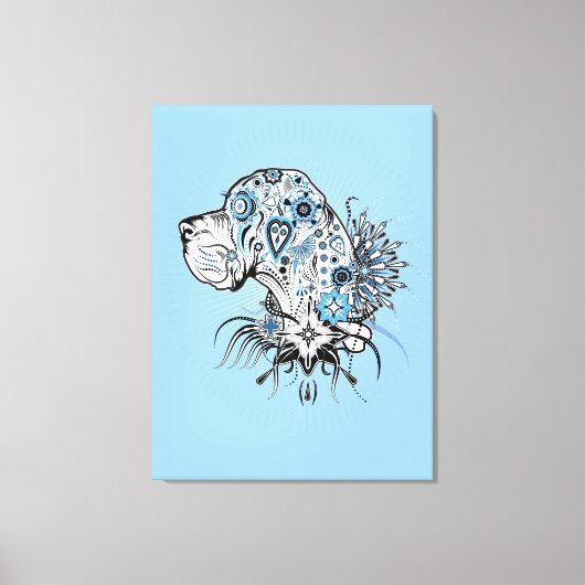 BlackHeart Dog van Duitsland Canvas Afdruk (Voorkant)