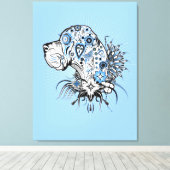 BlackHeart Dog van Duitsland Canvas Afdruk (Insitu (Houten vloer))