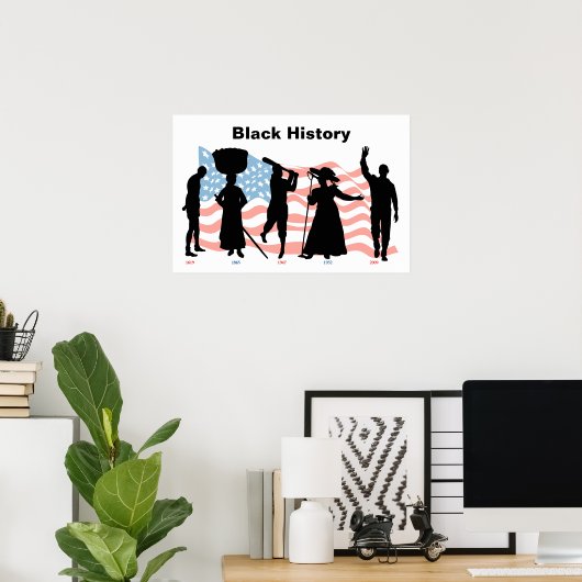 BlackHistoryChronologieVlag Poster (Thuiskantoor)